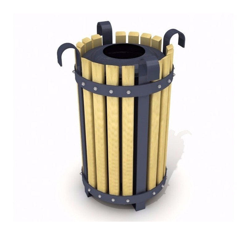 Ahşap Park Tipi Çöp Kovası -DMK-120 A