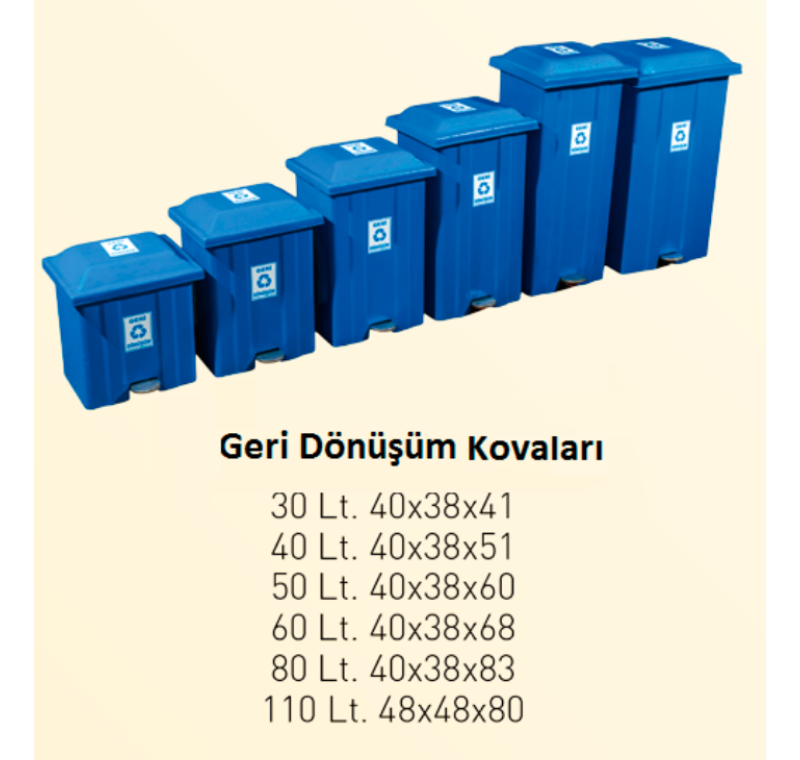 Plastik Pedallı Geri Dönüşüm Kovaları -