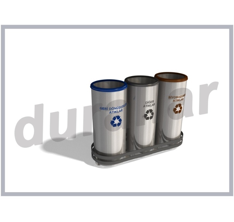 sıfır atık toplama kutusu 3 lu set -GDK-3016