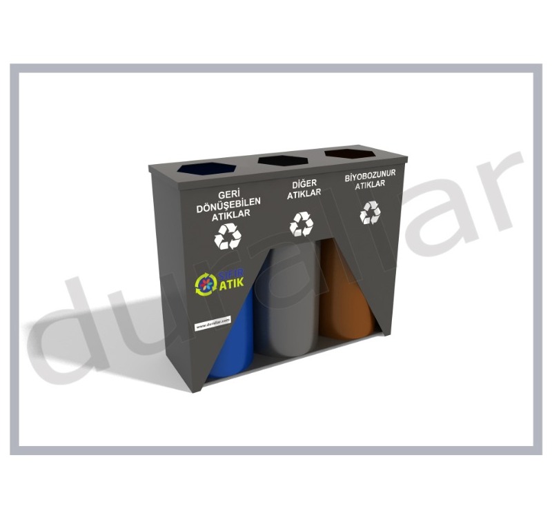 3 lü Atık kutuları renkleri -GDK-3077