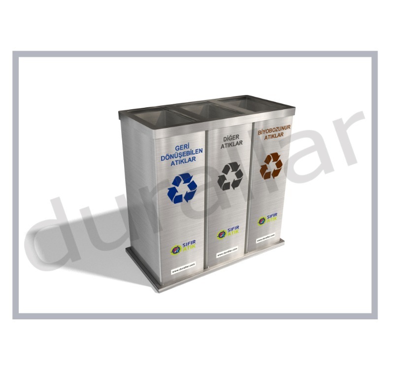 sıfır atık toplama kutusu 3 lü set -GDK-3076
