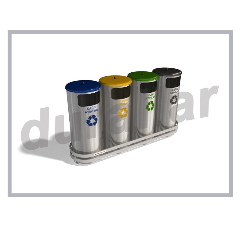 geri dönüşüm kutusu 4 lü set -GDK-4017
